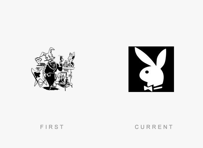 Logo Playboy Antes y Ahora