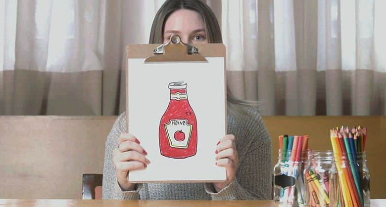 Etiquetas de Heinz Draw Ketchup